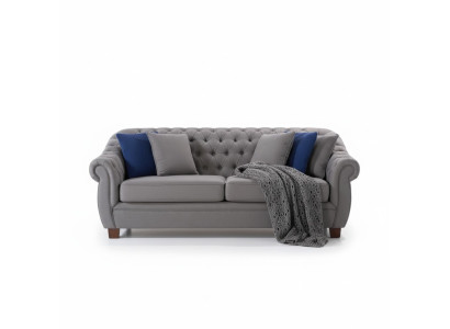 Tissu d'ameublement Chesterfield pour le salon trois places. Design textile.