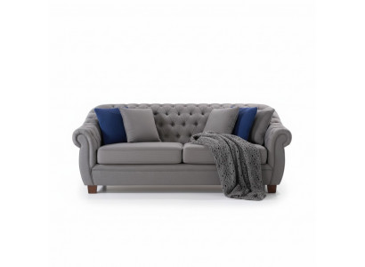 Tissu d'ameublement Chesterfield pour le salon trois places. Design textile.