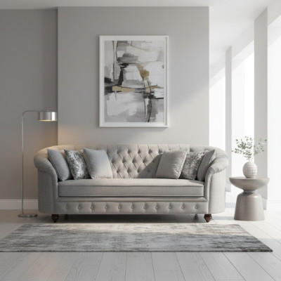 Canapé Chesterfield Canapé Tissu en cuir suédois Canapés Suite Capitonné 3 places