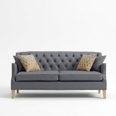 Canapé Chesterfield gris de bureau, sofa de réception, canapés en cuir et textile, neuf jvmoebel ®