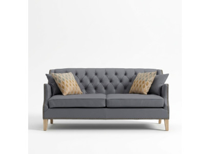 Canapé Chesterfield gris de bureau, sofa de réception, canapés en cuir et textile, neuf jvmoebel ®