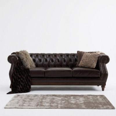 Canapé de salon de luxe Chesterfield designer marron 3 places