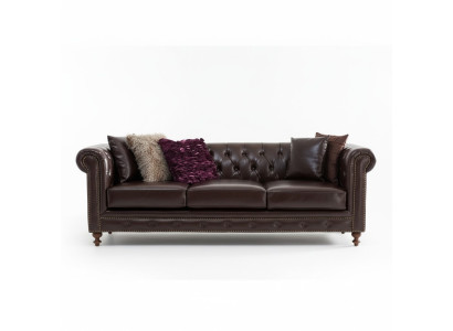Canapé Chesterfield Tissu d'ameublement en cuir Canapés Suite d'ameublement 3 places