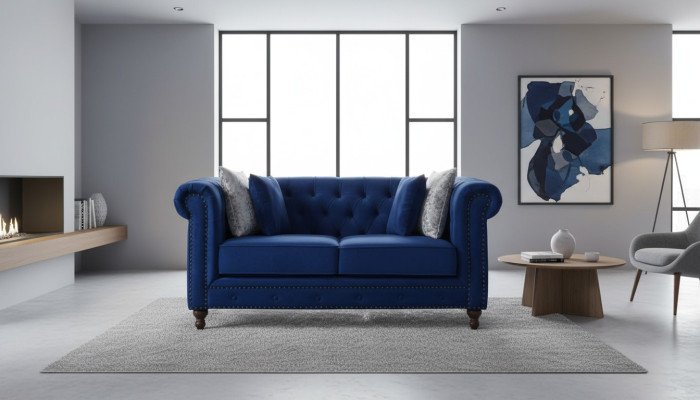 Canapé Chesterfield Sofa en tissu rembourré canapé en cuir ensemble de canapé 2 places