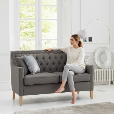 Chesterfield Canapés Canapé Tissu Suite Canapé Tissu 2 Places