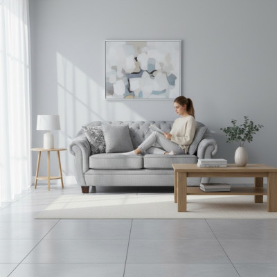 Canapé Chesterfield Sofa Cuir Couchage Tissu Cuir Canapés Coussins Ensemble 2 Places