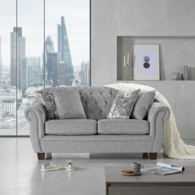 Canapé Chesterfield Sofa Cuir Couchage Tissu Cuir Canapés Coussins Ensemble 2 Places