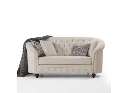 Canapé en tissu classique - canapé Chesterfield beige en tissu 2 places Neuf jvmoebel ®