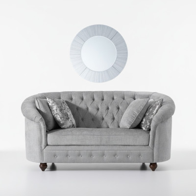 jvmoebel ® - Canapé de style campagnard - Canapé en tissu Chesterfield gris neuf