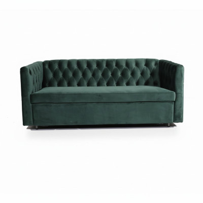 Style américain Chesterfield Canapé Canapé en cuir Trois places Vert