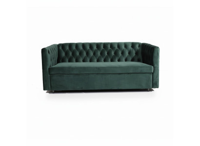 Style américain Chesterfield Canapé Canapé en cuir Trois places Vert