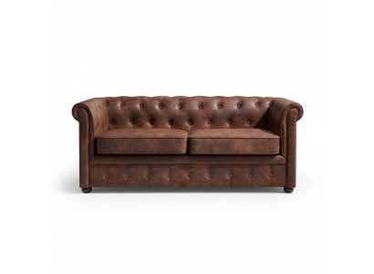 Canapé Chesterfield luxueux en cuir synthétique pour le salon