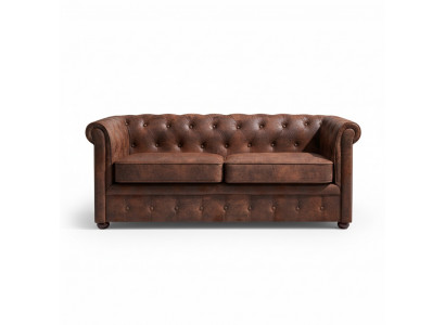 Canapé Chesterfield luxueux en cuir synthétique pour le salon