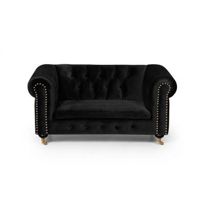 Canapé Chesterfield 2 places classique de luxe baroque rococo en tissu cuir.