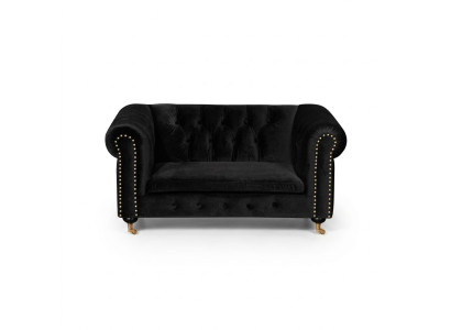 Canapé Chesterfield 2 places classique de luxe baroque rococo en tissu cuir.