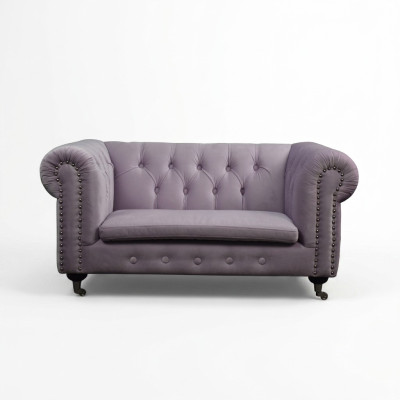 Chesterfield 2 places Classique Luxe Baroque Rococo Canapé en tissu et cuir