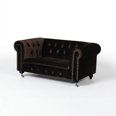 jvmoebel ® - Canapé en cuir Royal brun rembourré canapé deux places ensemble neuf