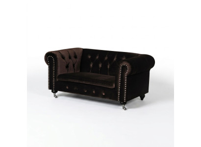 jvmoebel ® - Canapé en cuir Royal brun rembourré canapé deux places ensemble neuf