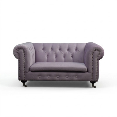 Chesterfield 2 places canapé baroque rococo classique de luxe en tissu et cuir