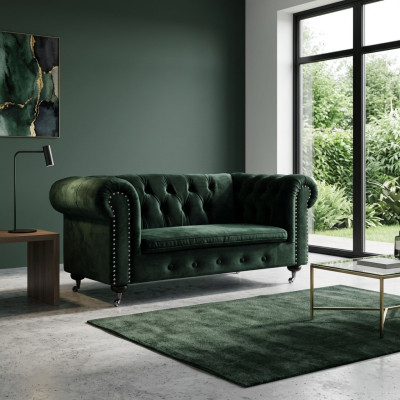 Chesterfield 2 places classique de luxe baroque rococo canapé en tissu cuir neuf