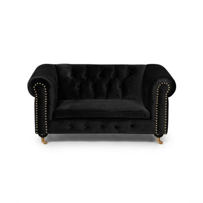 Chesterfield 2 places classique luxueux baroque rococo canapé en tissu et cuir