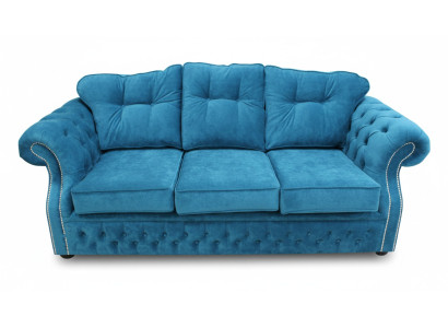 Tissu d'ameublement Chesterfield en bleu pour trois places de canapé design de salon