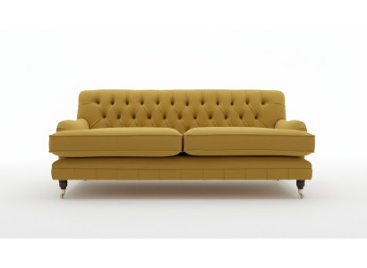 Tissu d'ameublement Chesterfield jaune Trois places Design de canapé de salon
