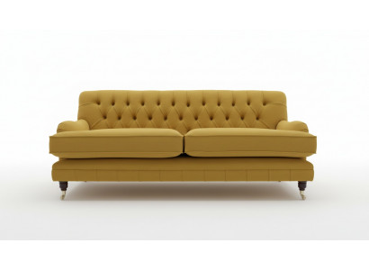 Tissu d'ameublement Chesterfield jaune Trois places Design de canapé de salon