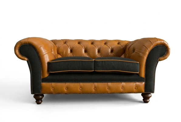 jvmoebel® Canapé en cuir - Canapé design deux places en tissu brun