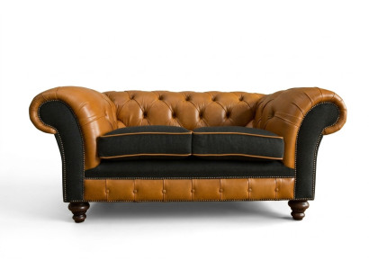 jvmoebel® Canapé en cuir - Canapé design deux places en tissu brun