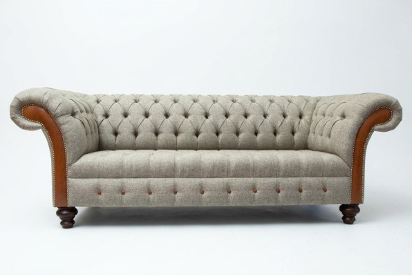 Chesterfield 3 places Classique Luxe Baroque Rococo Canapé Sofa Tissu Canapé