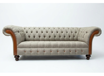 Chesterfield 3 places Classique Luxe Baroque Rococo Canapé Sofa Tissu Canapé
