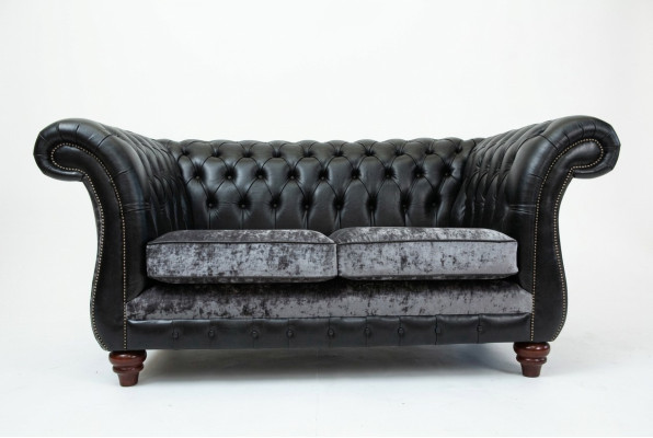 Chesterfield 2 places Classique Luxe Baroque Rococo Canapé Sofa en cuir Nouveau