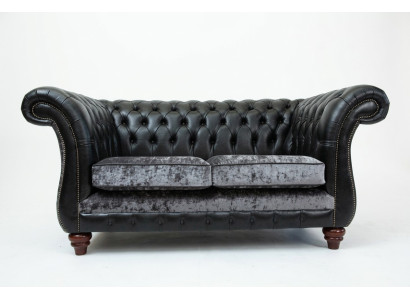 Chesterfield 2 places Classique Luxe Baroque Rococo Canapé Sofa en cuir Nouveau