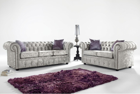 Ensemble de canapés Chesterfield 3+2 places Canapé classique baroque rococo Tissu Cuir