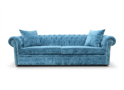 Sofa classique pour salon - Canapé Chesterfield en tissu bleu 3 places jvmoebel ®
