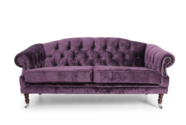 Canapé baroque rococo en velours textile Chesterfield - canapés design