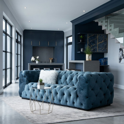 Chesterfield canapé moderne de luxe à 3 places, canapé designer pour salon à trois places