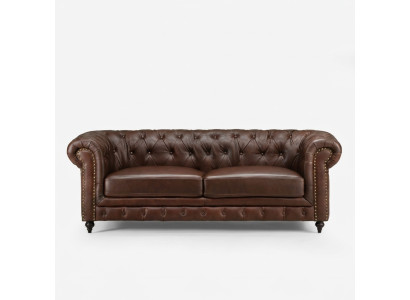 Canapé Chesterfield 3 places classique de luxe baroque rococo en tissu cuir neuf.
