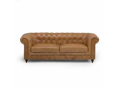 Chesterfield 3 places canapés classique de luxe baroque rococo en textile et cuir.