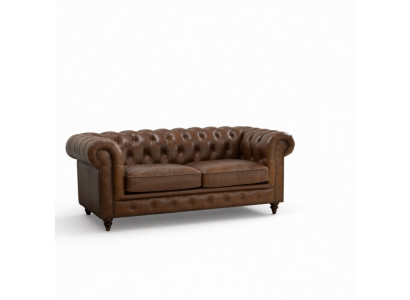 jvmoebel ® Canapé en cuir - Canapé design deux places en cuir marron