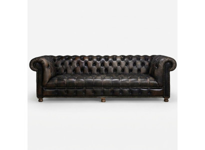 Canapé Chesterfield classique noir Anglais Salons de style anglais