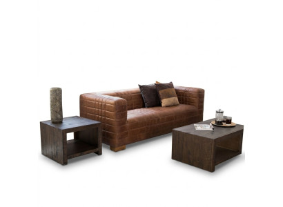 Chesterfield 3 places canapé de luxe texturé textile cuir canapé designer neuf