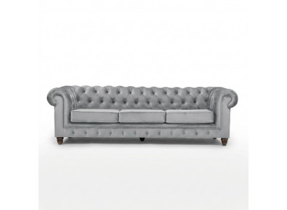 Chesterfield 5 places canapé classique de luxe en tissu en cuir Canapés en argent