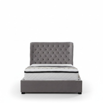 Lit double de designer gris luxueux Meubles rembourrés Lits