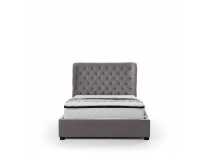 Lit double de designer gris luxueux Meubles rembourrés Lits