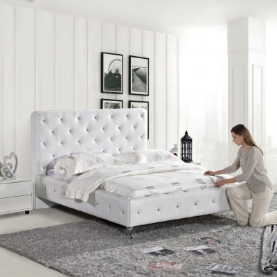 Lit Chesterfield Design Chambre Lits Anglais 140x200cm Tissu Rembourré