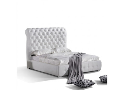 Lit de chambre classique 160x200 cm en cuir textile Chesterfield Lits d'hôtel