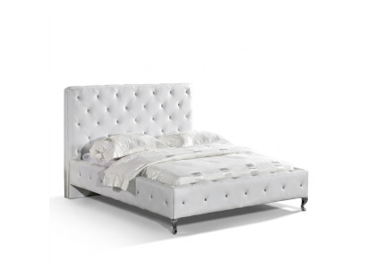 Lit design Chesterfield Chambre Cuir Tissu Rembourrage 140/160/180/200 cm