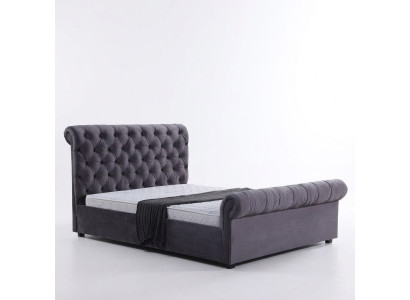 Conception Lit Chesterfield Textile Cuir Lits d'hôtel Chambres à coucher nouveau Rembourrage en velours